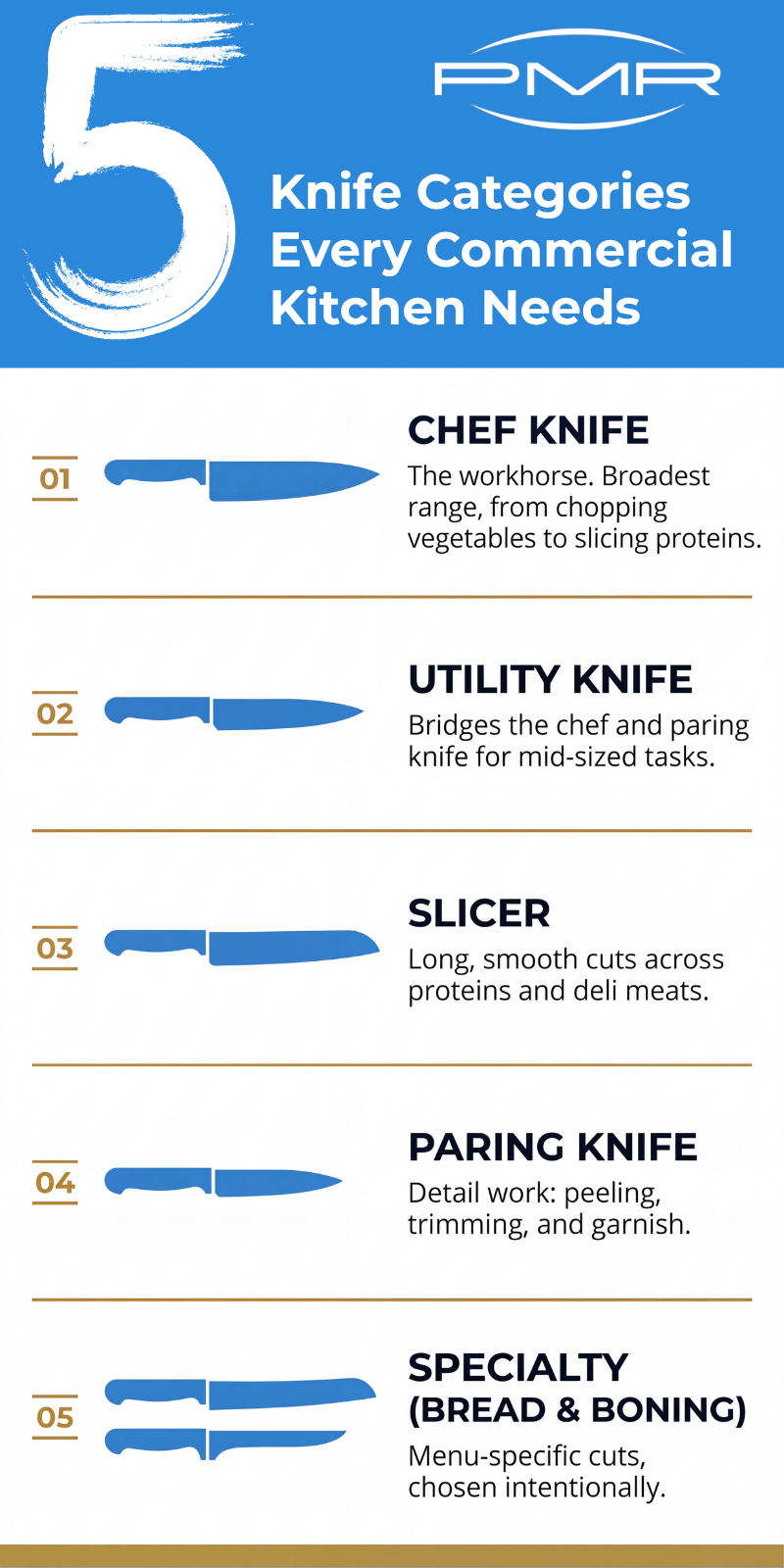 5 knife categories every commercial kitchen needs infographic